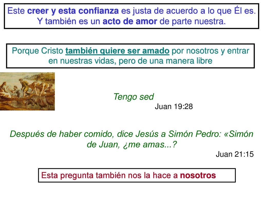 Este creer y esta confianza es justa de acuerdo a lo que Él es