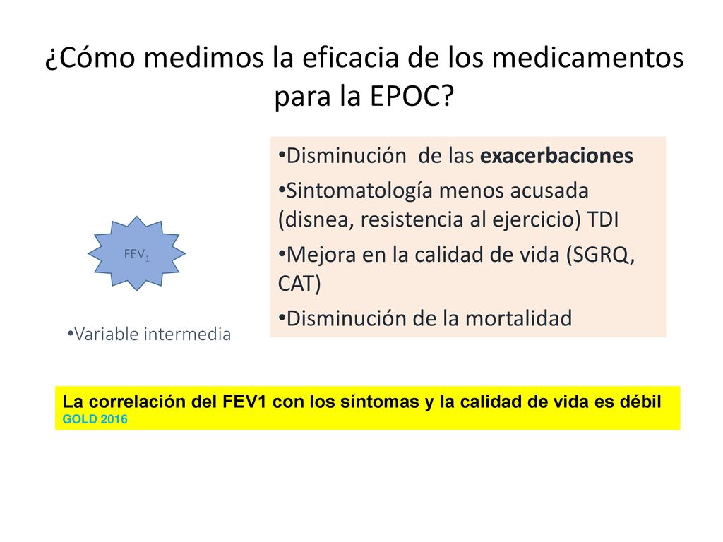 ¿Cómo medimos la eficacia de los medicamentos para la EPOC