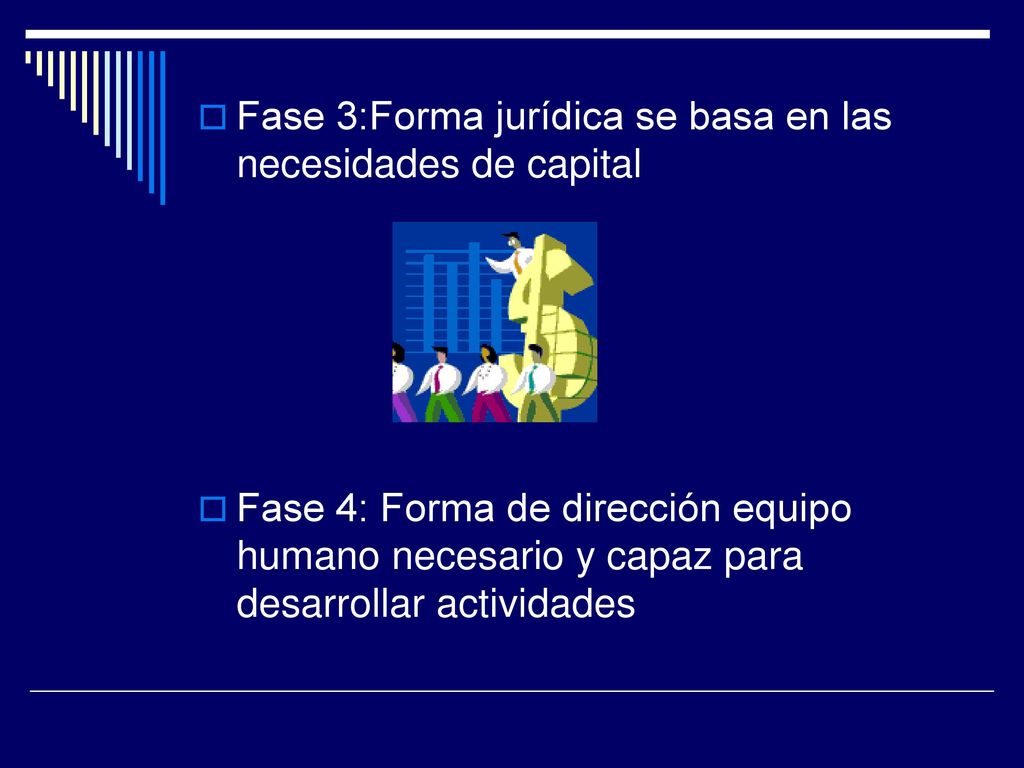 Fase 3:Forma jurídica se basa en las necesidades de capital
