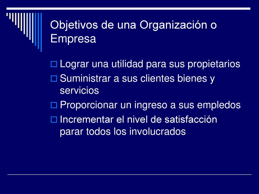 Objetivos de una Organización o Empresa