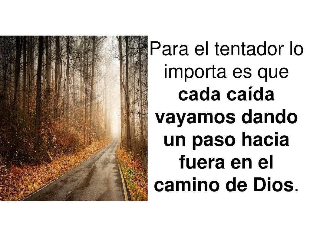 Para el tentador lo importa es que cada caída vayamos dando un paso hacia fuera en el camino de Dios.
