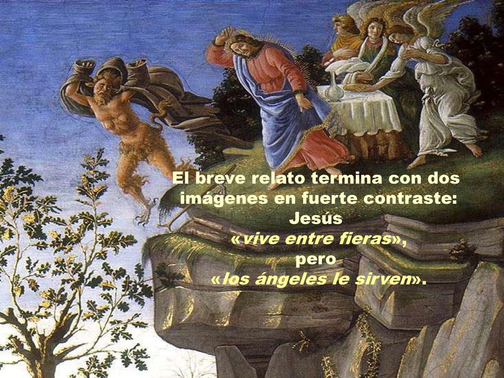 El breve relato termina con dos imágenes en fuerte contraste: Jesús