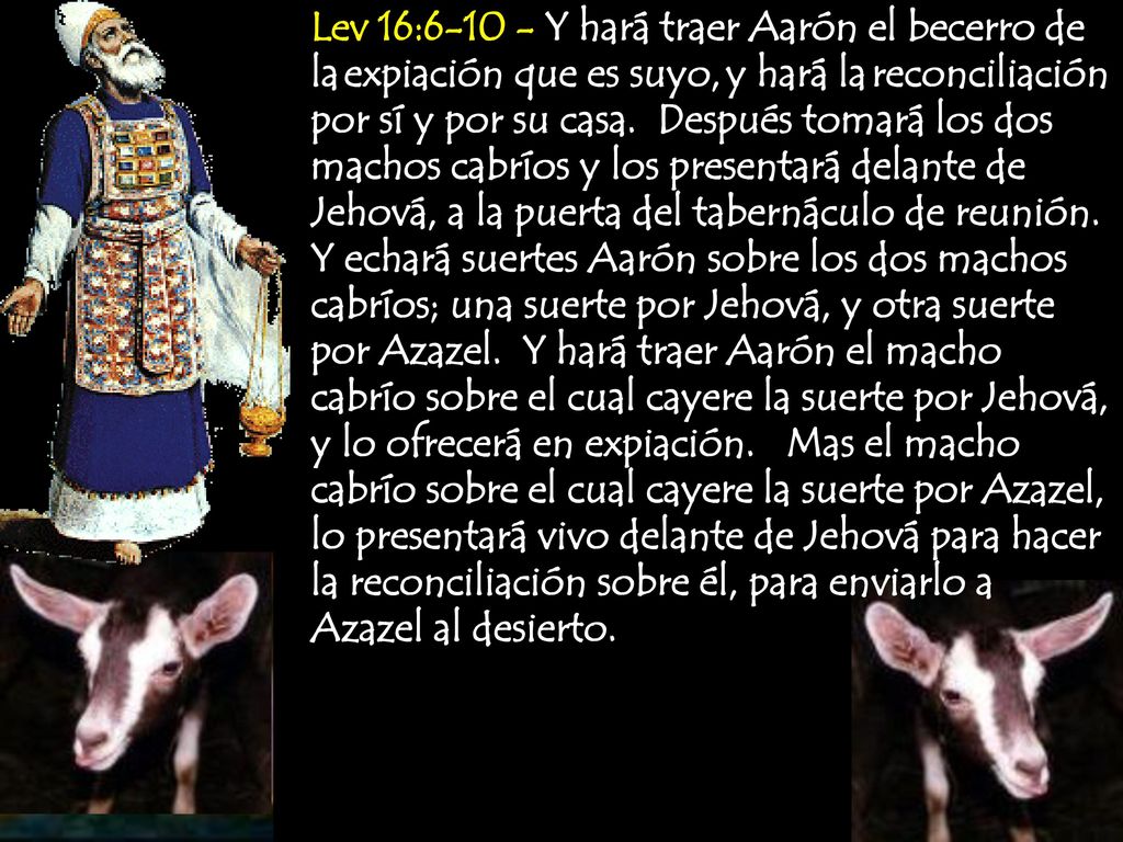 Lev 16: Y hará traer Aarón el becerro de la expiación que es suyo, y hará la reconciliación por sí y por su casa.