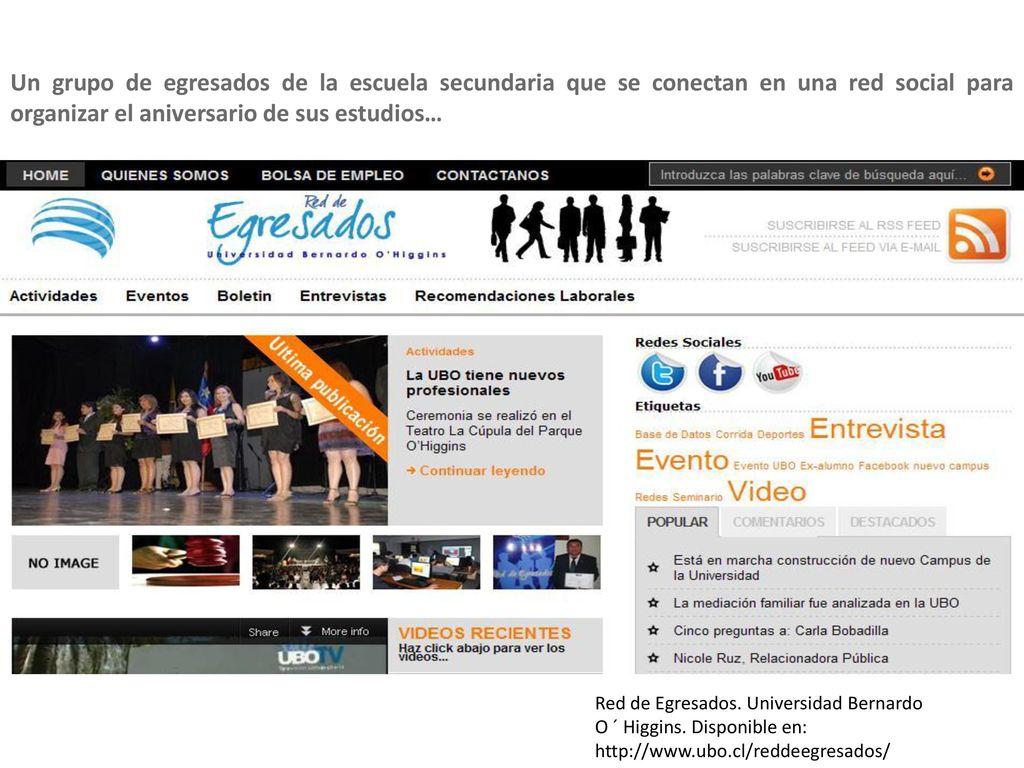 Un grupo de egresados de la escuela secundaria que se conectan en una red social para organizar el aniversario de sus estudios…