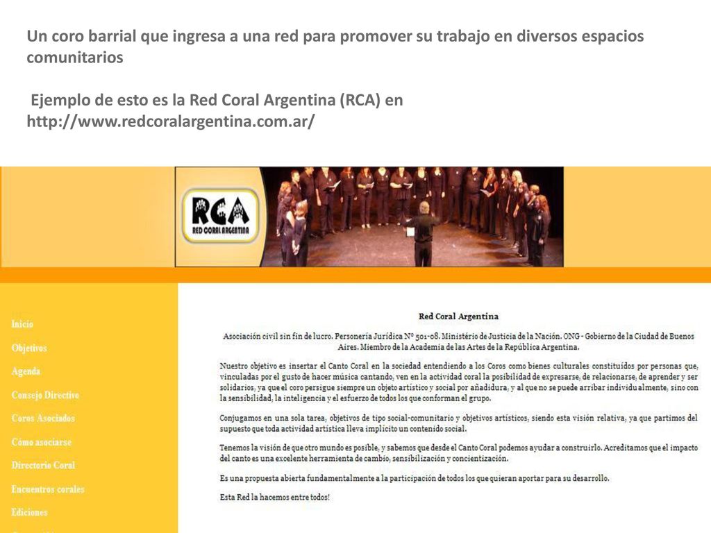 Un coro barrial que ingresa a una red para promover su trabajo en diversos espacios comunitarios