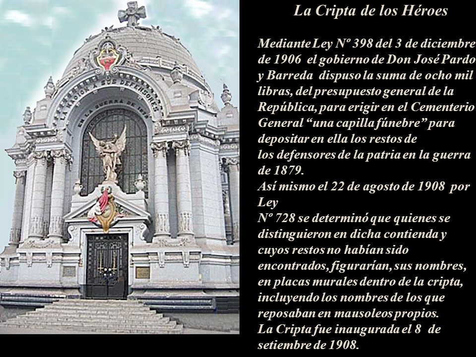 La Cripta de los Héroes Mediante Ley Nº 398 del 3 de diciembre