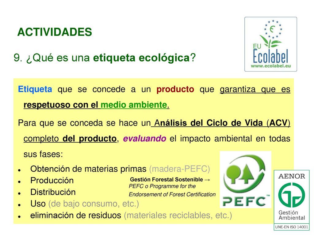 9. ¿Qué es una etiqueta ecológica