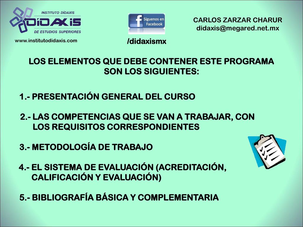 LOS ELEMENTOS QUE DEBE CONTENER ESTE PROGRAMA SON LOS SIGUIENTES: