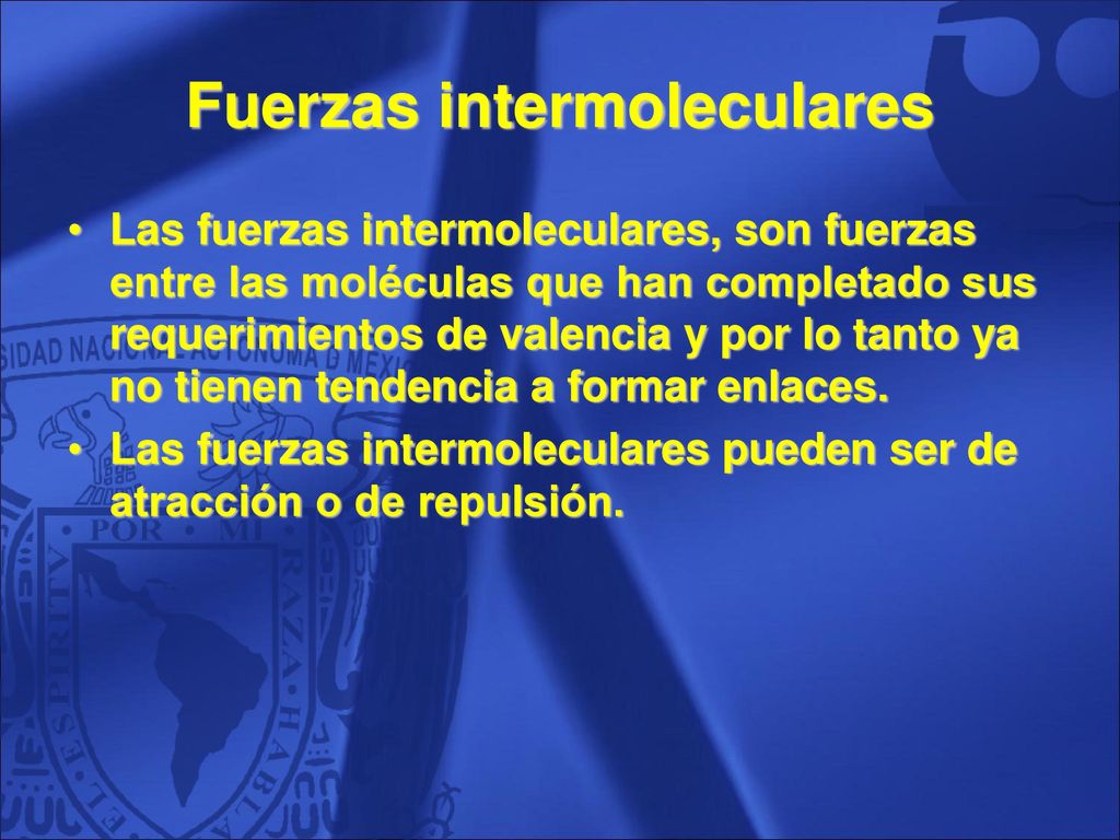 Fuerzas intermoleculares