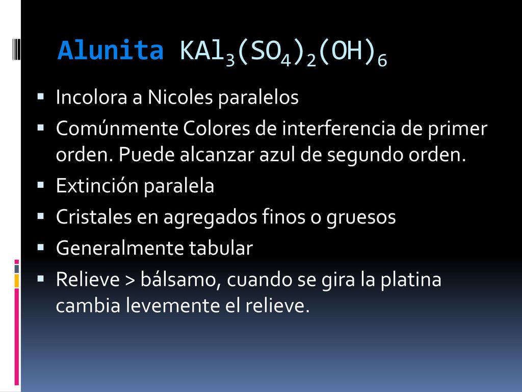 Alunita KAl3(SO4)2(OH)6 Incolora a Nicoles paralelos