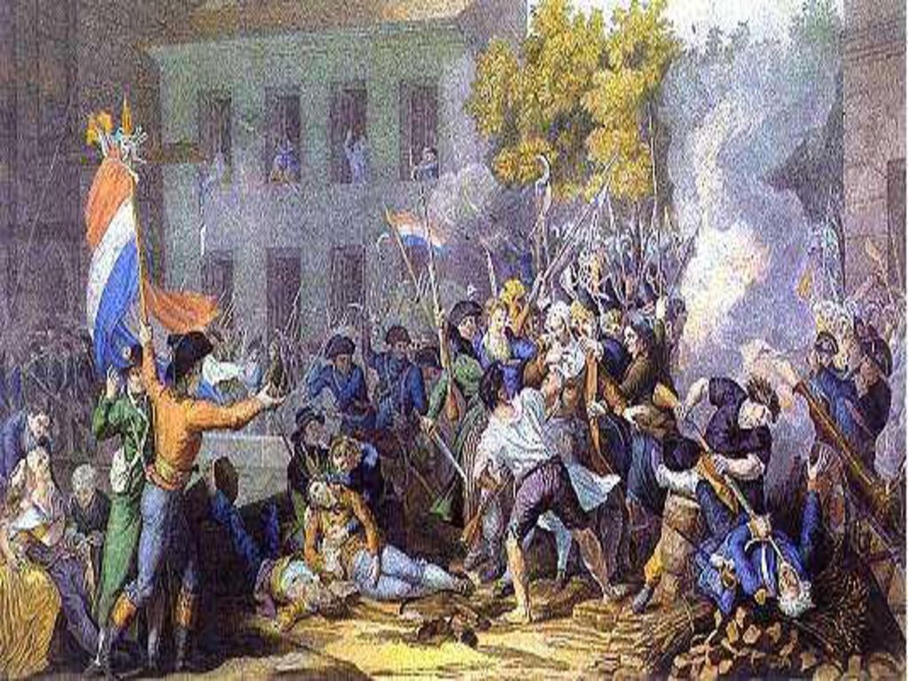 En la imagen Francia logra detener la invasión prusiana y austriaca en Valmy.