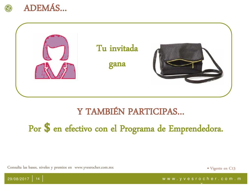 Por $ en efectivo con el Programa de Emprendedora.
