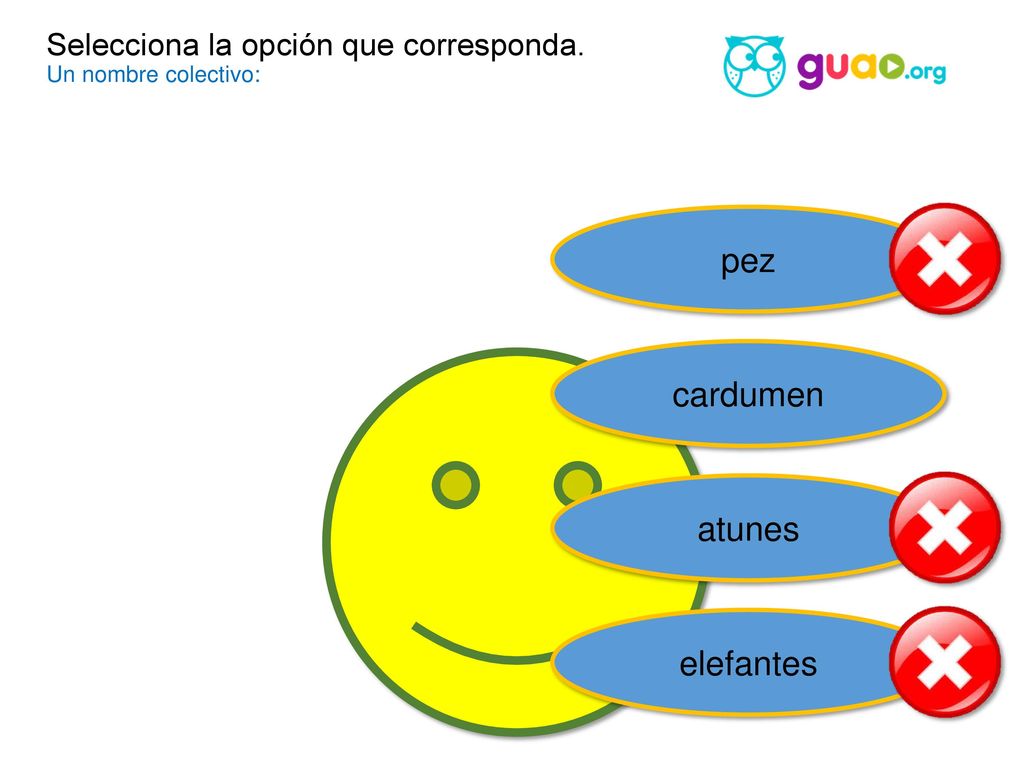 Selecciona la opción que corresponda. Un nombre colectivo: