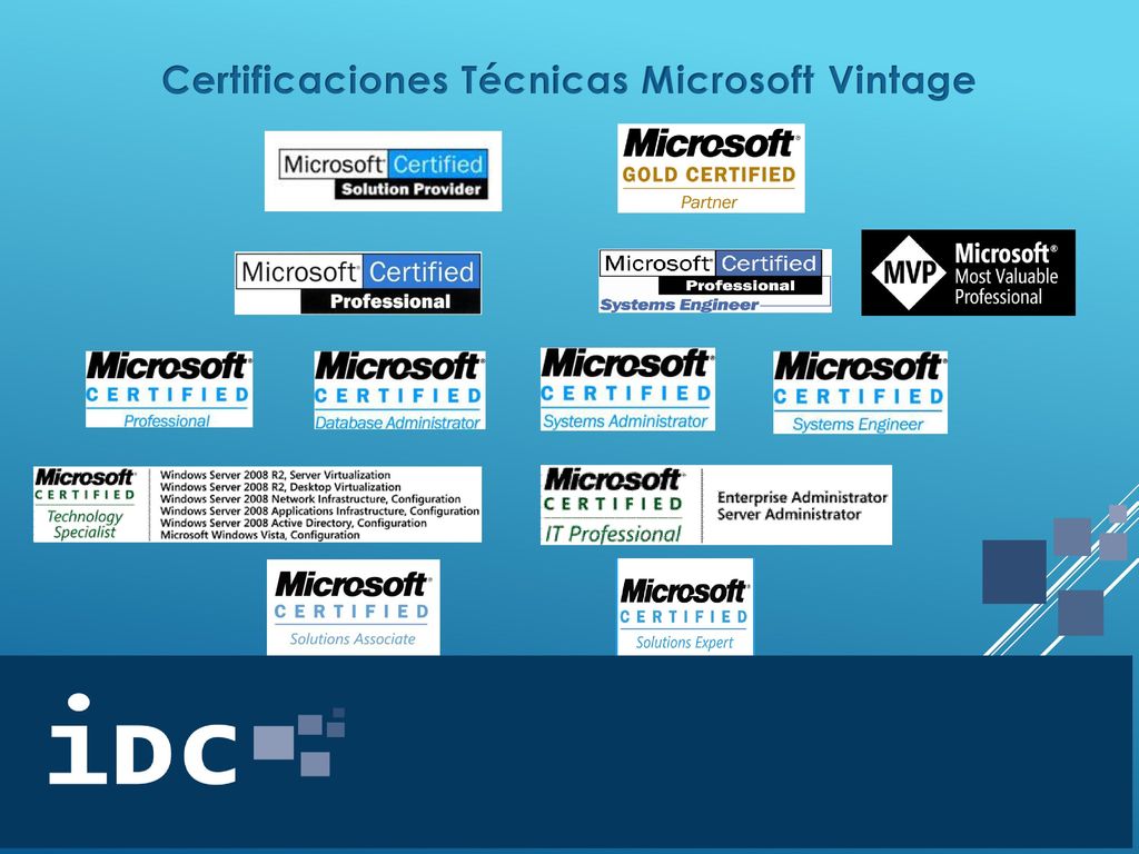 Certificaciones Técnicas Microsoft Vintage