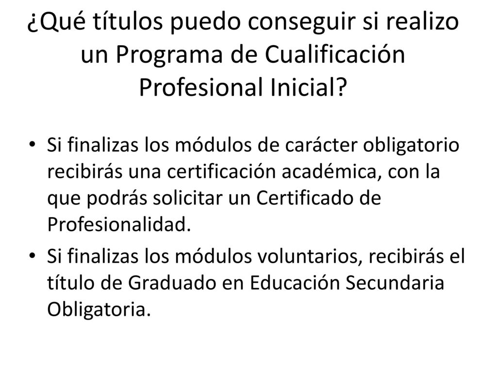 ¿Qué títulos puedo conseguir si realizo un Programa de Cualificación Profesional Inicial