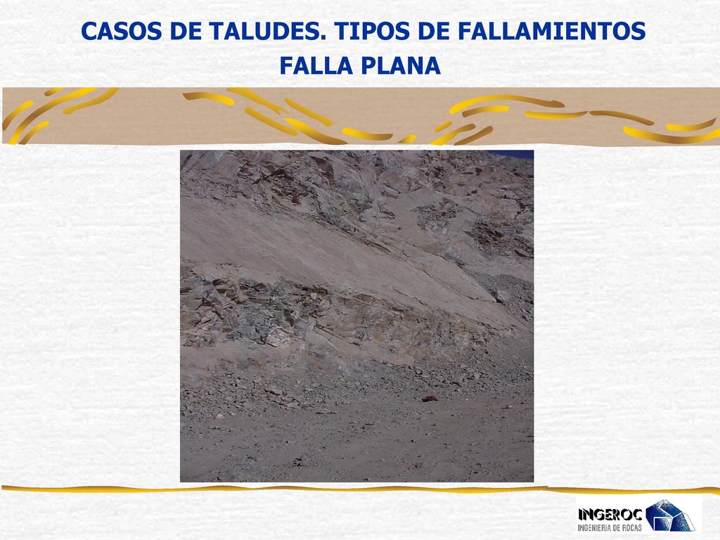 CASOS DE TALUDES. TIPOS DE FALLAMIENTOS