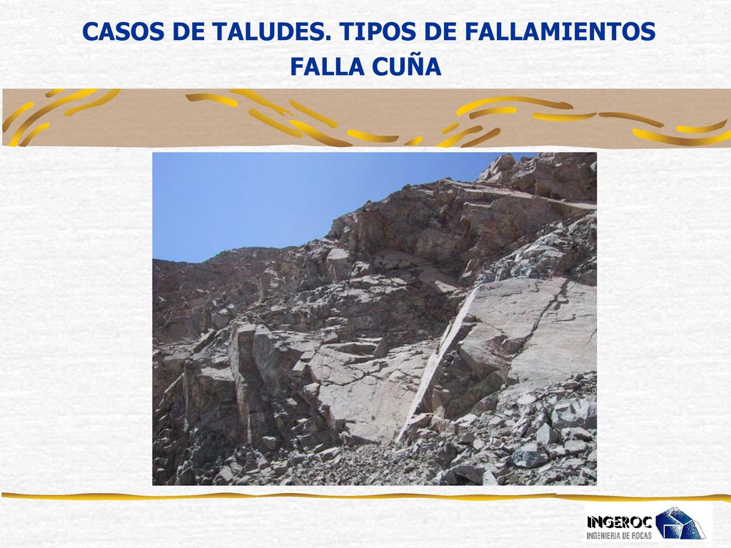 CASOS DE TALUDES. TIPOS DE FALLAMIENTOS