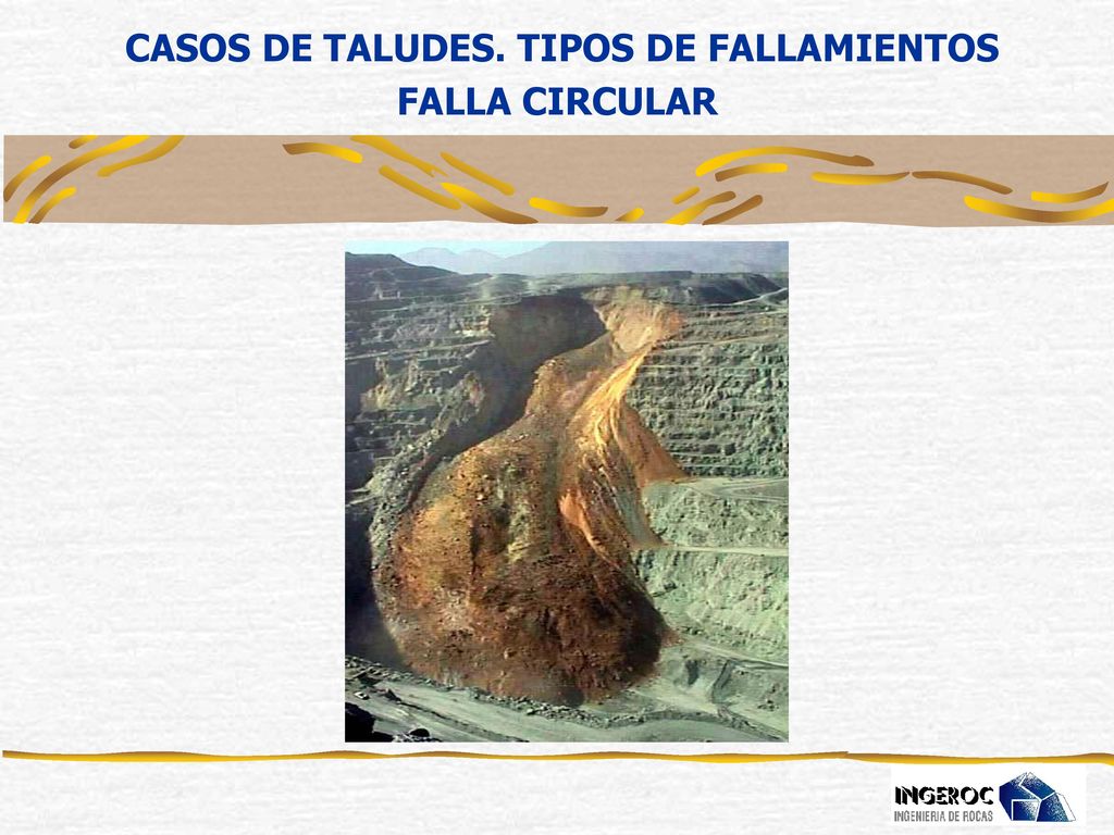 CASOS DE TALUDES. TIPOS DE FALLAMIENTOS