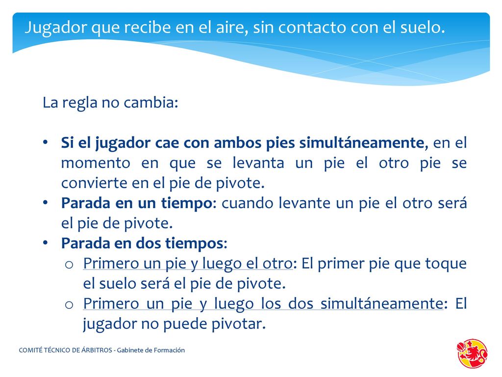 Jugador que recibe en el aire, sin contacto con el suelo.