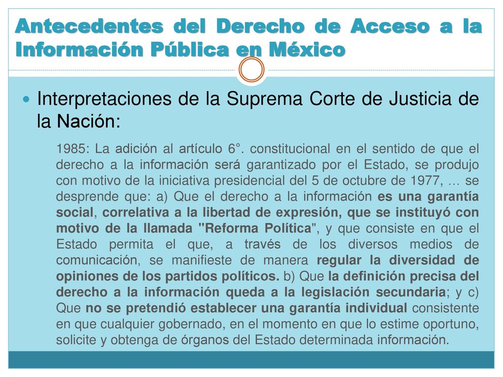 Antecedentes del Derecho de Acceso a la Información Pública en México
