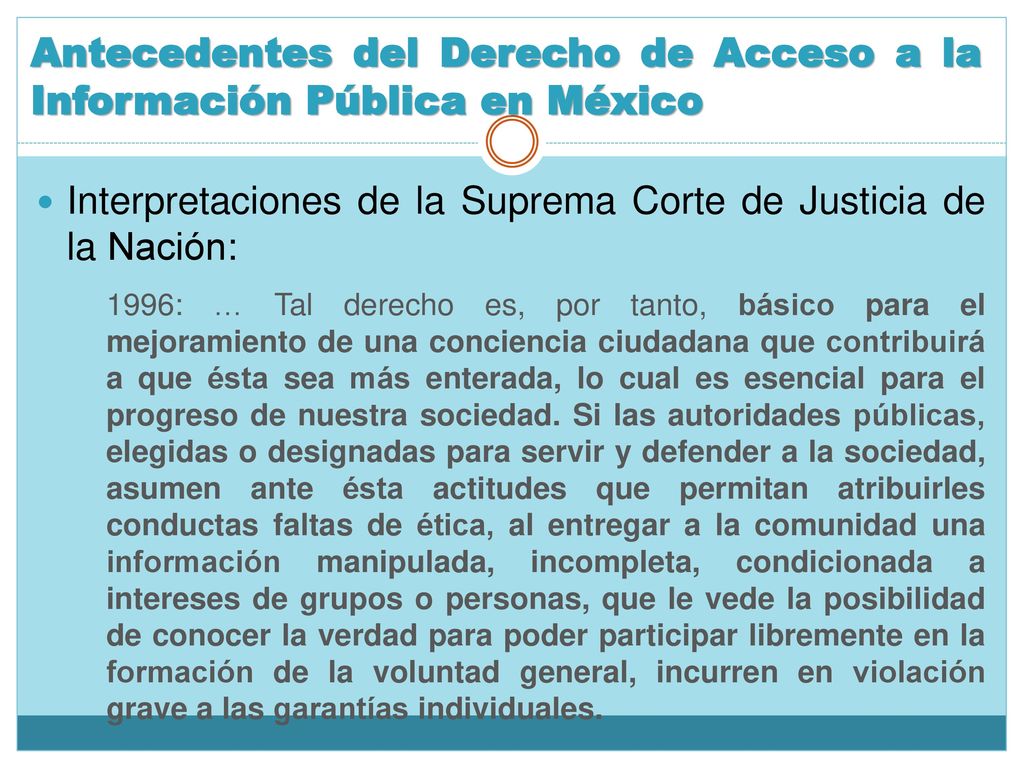 Antecedentes del Derecho de Acceso a la Información Pública en México