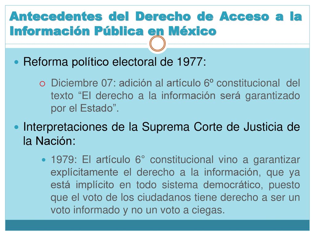 Antecedentes del Derecho de Acceso a la Información Pública en México