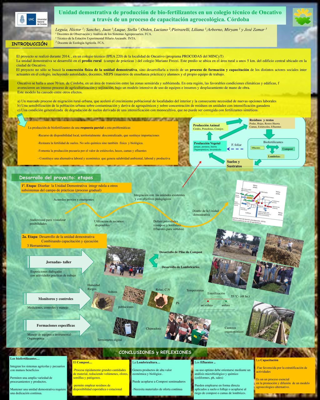 Unidad demostrativa de producción de bio-fertilizantes en un colegio técnico de Oncativo a través de un proceso de capacitación agroecológica. Córdoba