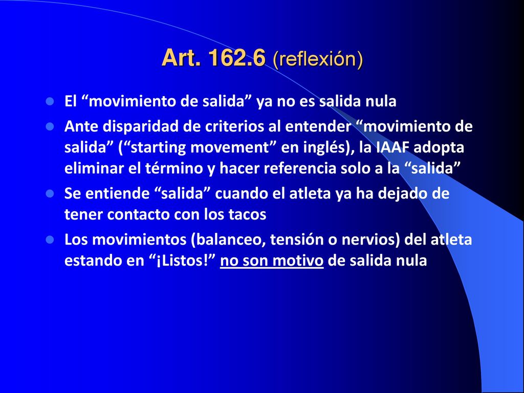 Art (reflexión) El movimiento de salida ya no es salida nula
