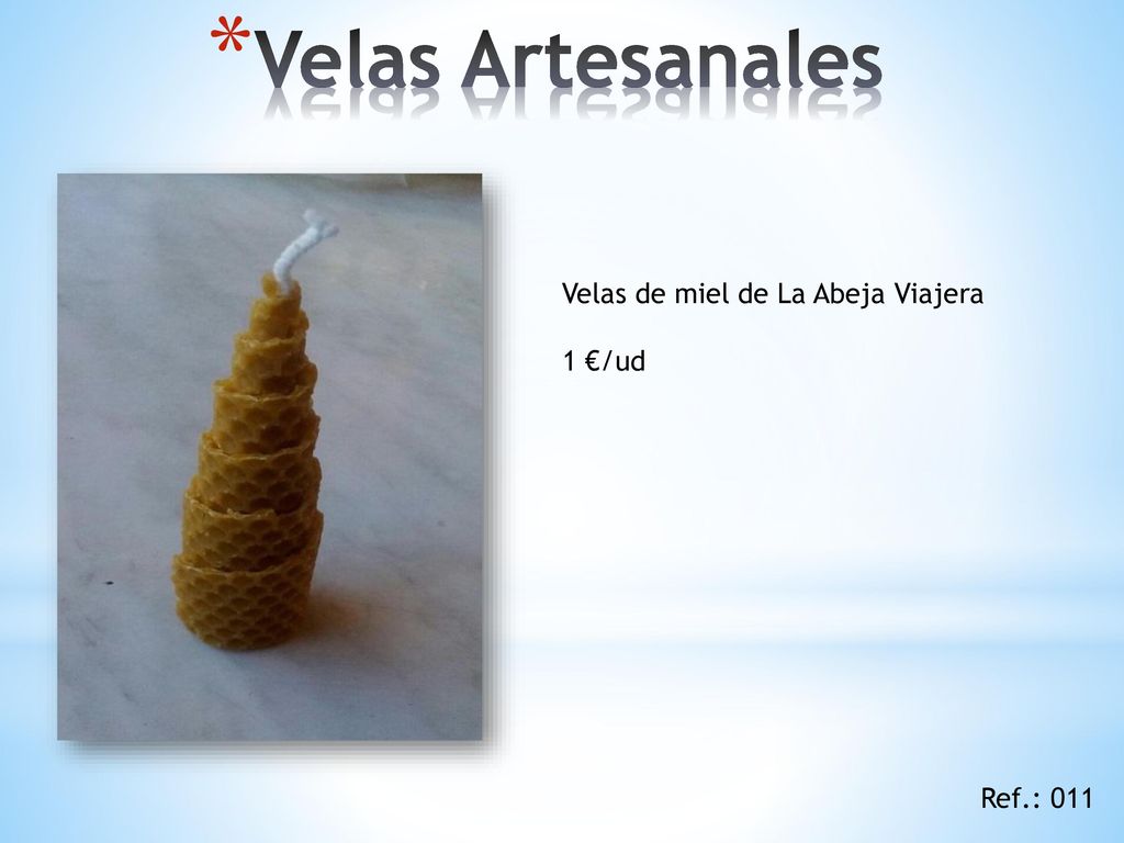 Velas Artesanales Velas de miel de La Abeja Viajera 1 €/ud Ref.: 011