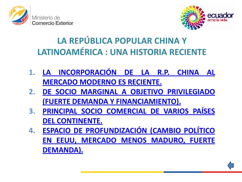 LA REPÚBLICA POPULAR CHINA Y LATINOAMÉRICA : UNA HISTORIA RECIENTE