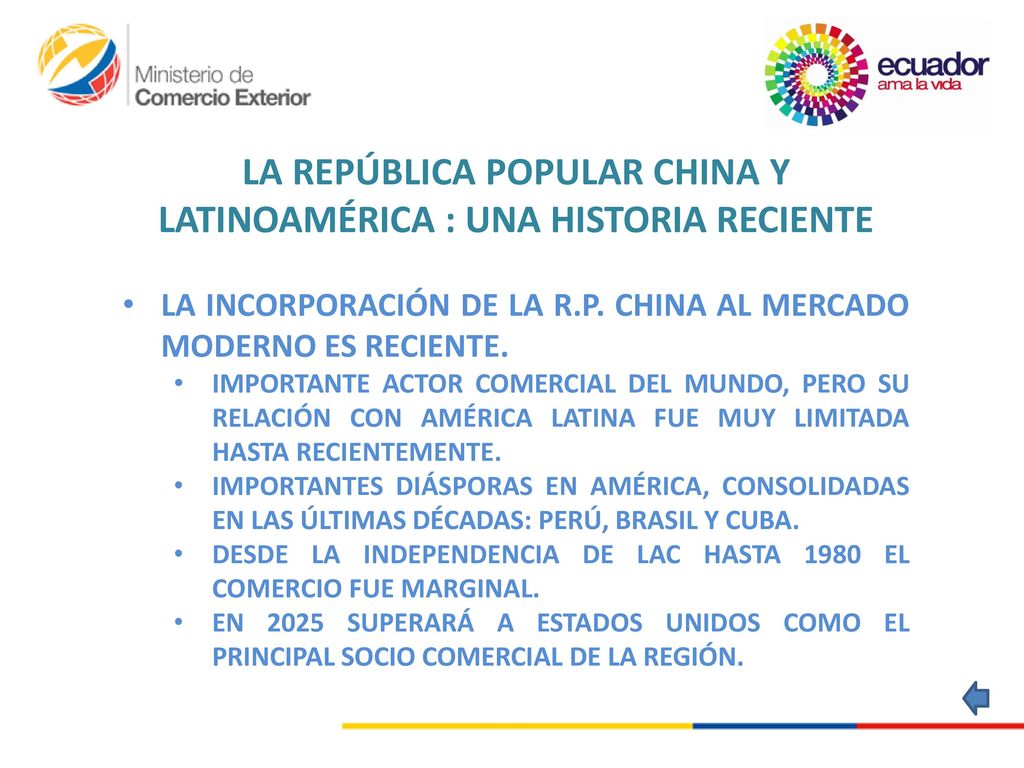 LA REPÚBLICA POPULAR CHINA Y LATINOAMÉRICA : UNA HISTORIA RECIENTE