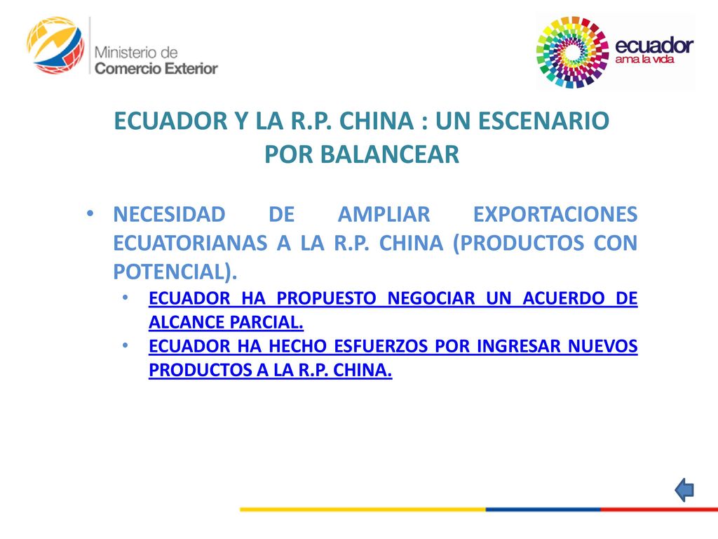 ECUADOR Y LA R.P. CHINA : UN ESCENARIO POR BALANCEAR