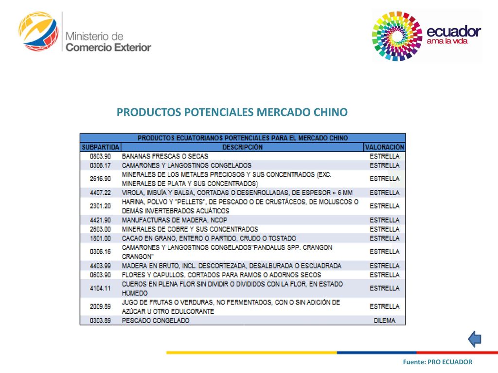 PRODUCTOS POTENCIALES MERCADO CHINO