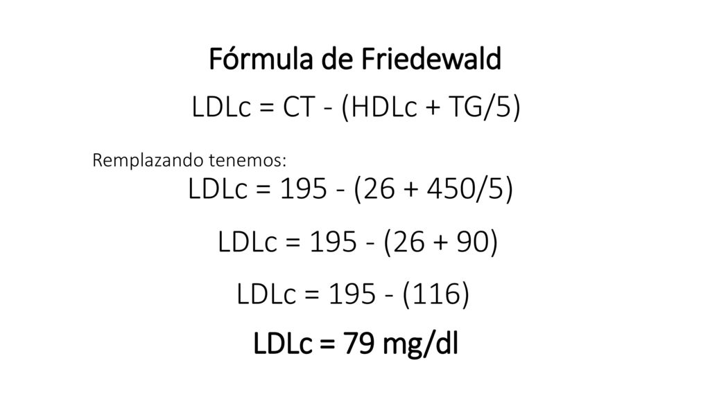 Fórmula de Friedewald. - ppt descargar