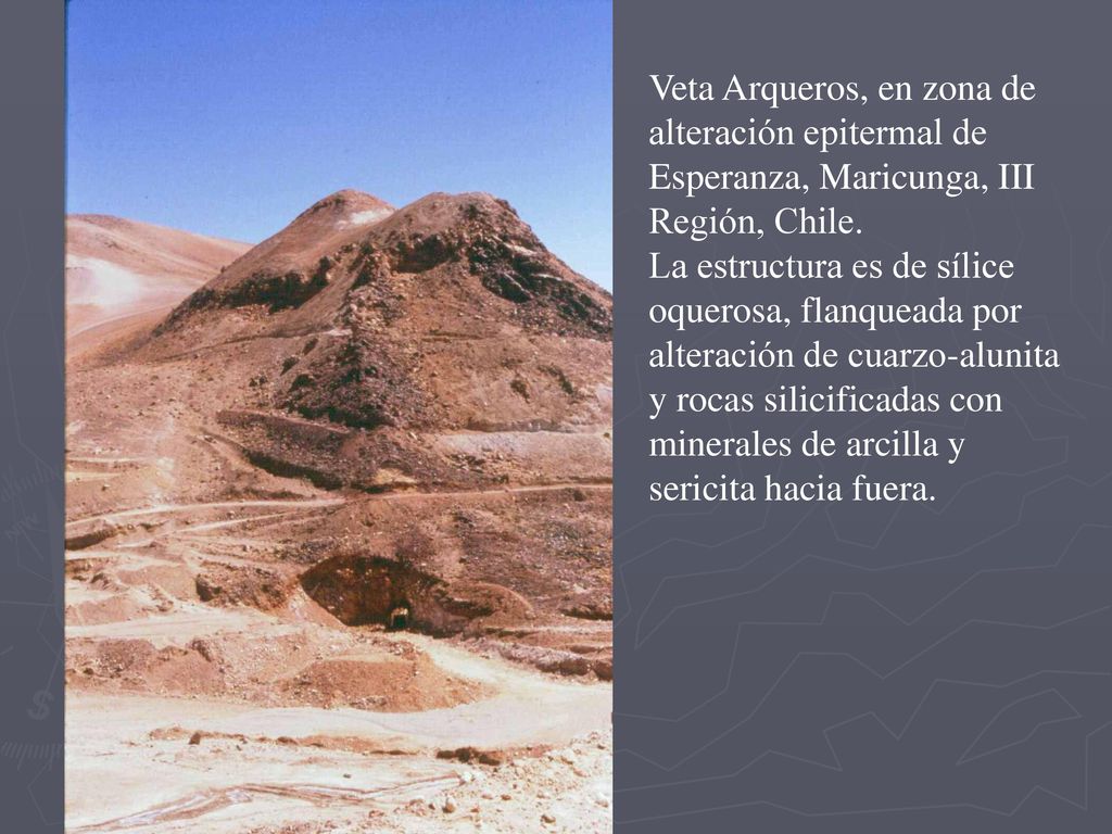 Veta Arqueros, en zona de alteración epitermal de Esperanza, Maricunga, III Región, Chile.
