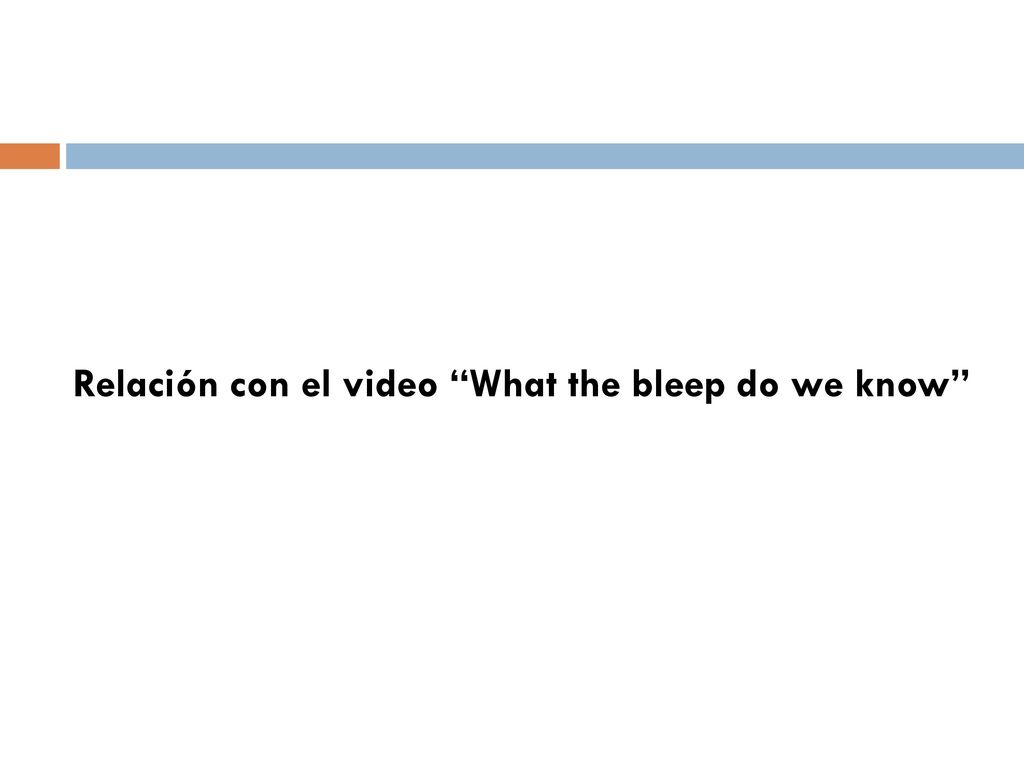 Relación con el video What the bleep do we know
