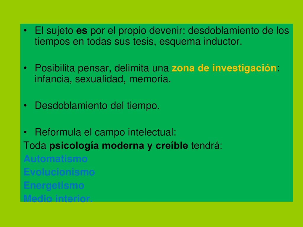 El sujeto es por el propio devenir: desdoblamiento de los tiempos en todas sus tesis, esquema inductor.