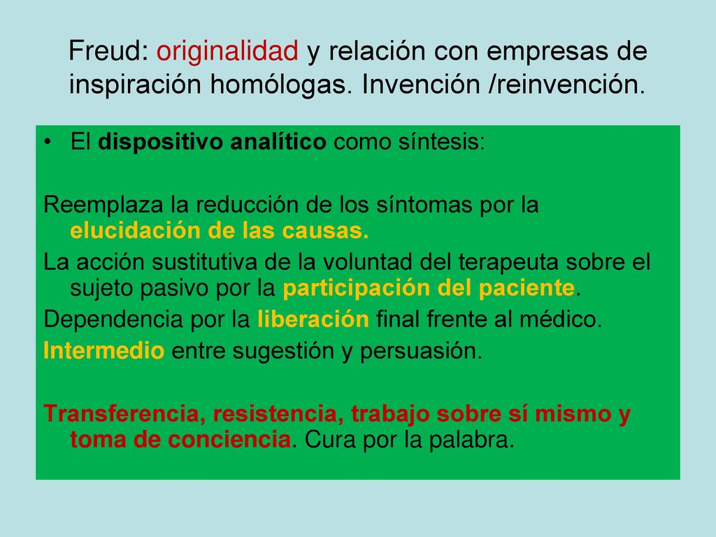 Freud: originalidad y relación con empresas de inspiración homólogas