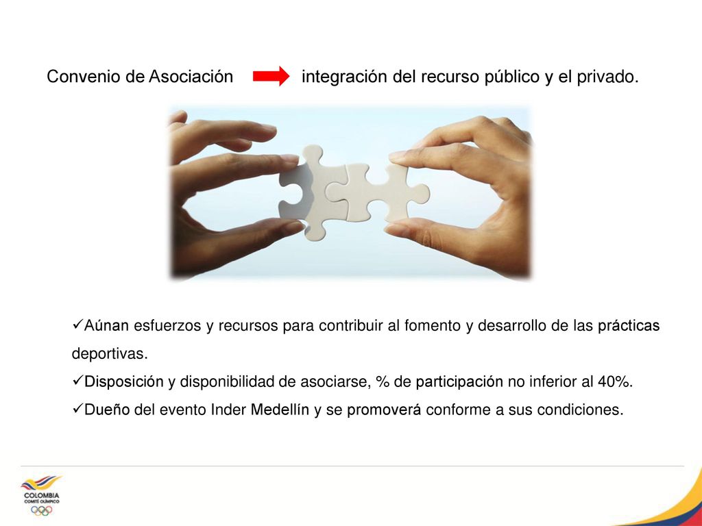 Convenio de Asociación integración del recurso público y el privado.