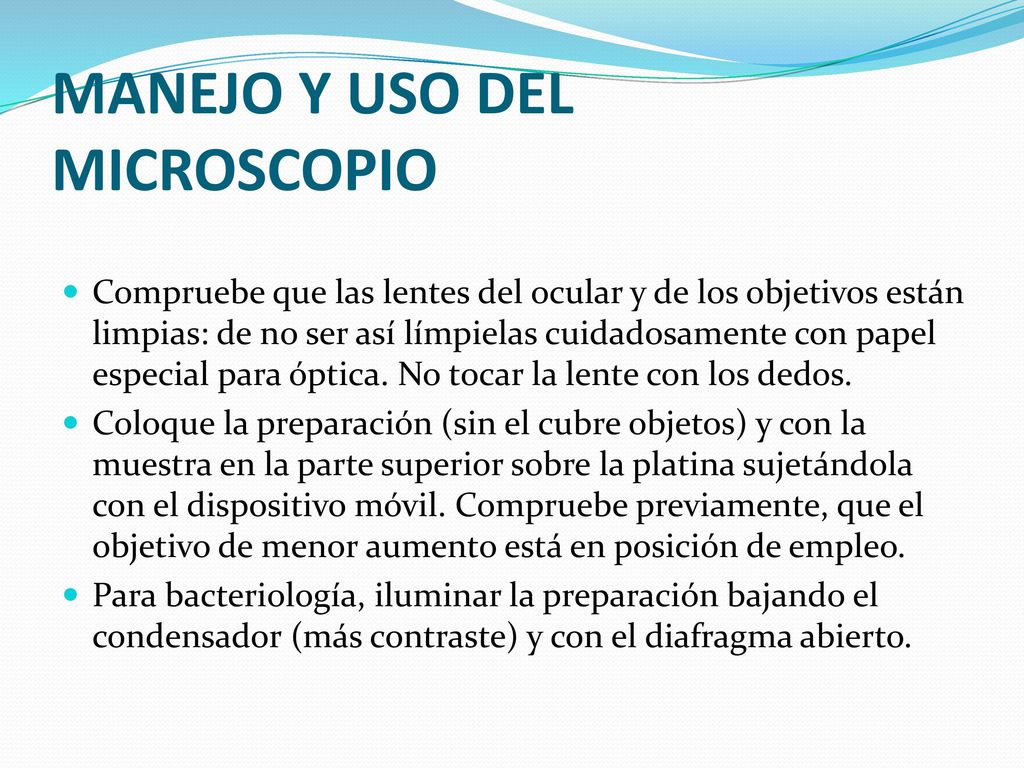 Microscopio electrónico: se utiliza para los objetos menos de 0,2μm como virus o estructuras celulares internas.