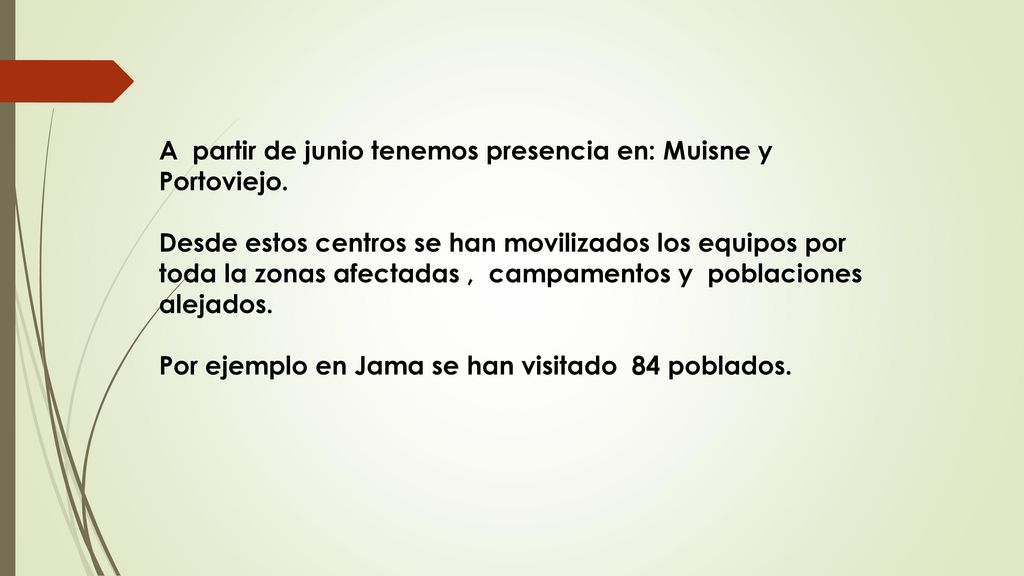 A partir de junio tenemos presencia en: Muisne y Portoviejo.