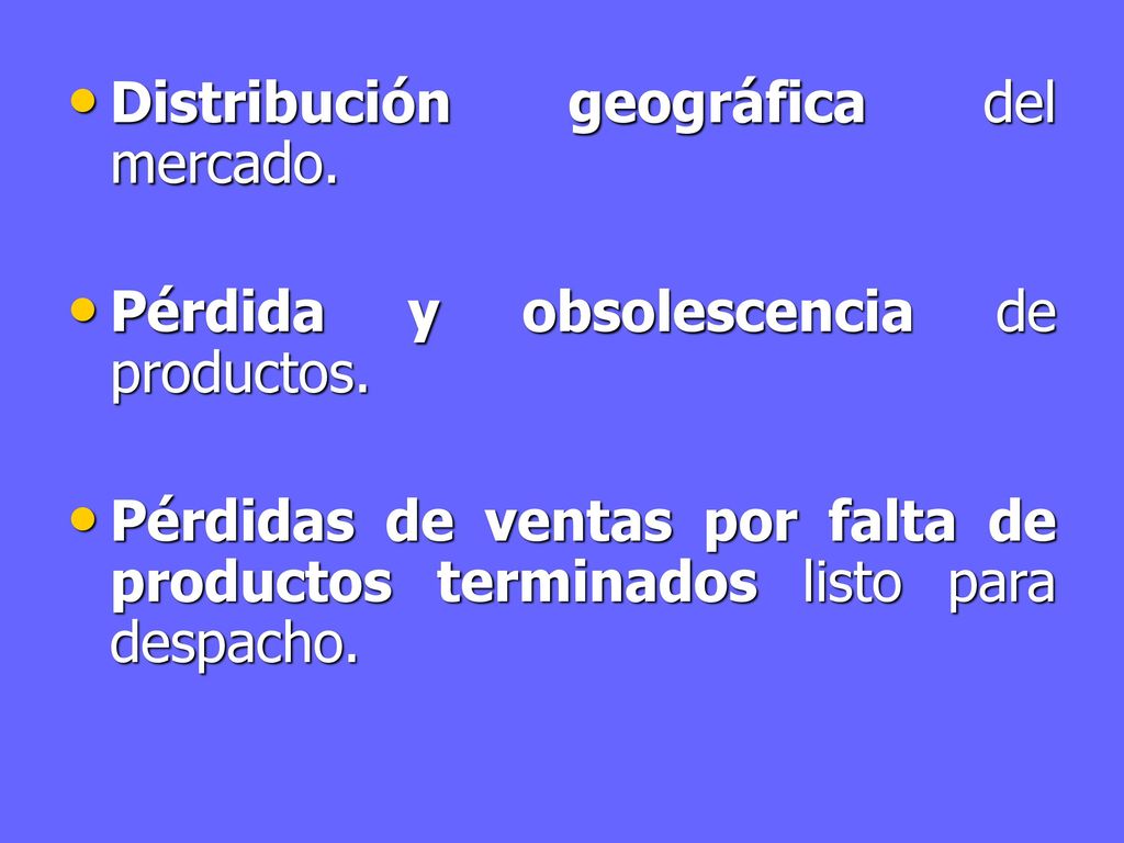 Distribución geográfica del mercado.