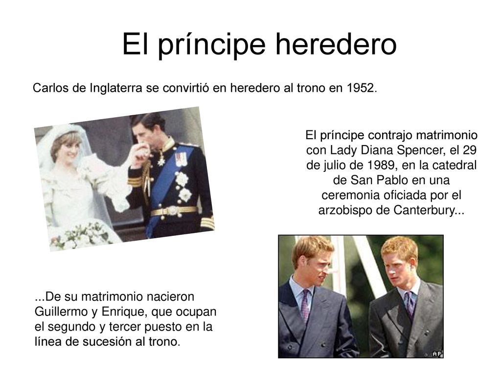 Carlos de Inglaterra se convirtió en heredero al trono en 1952.