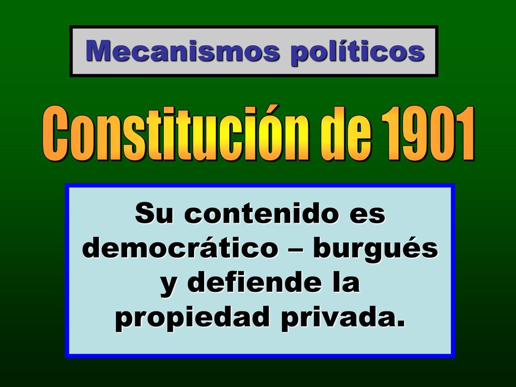 Su contenido es democrático – burgués y defiende la propiedad privada.