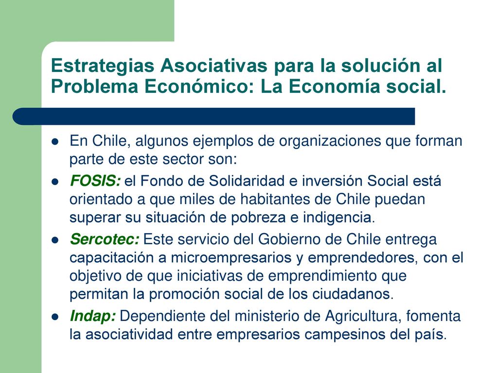 Estrategias Asociativas para la solución al Problema Económico: La Economía social.