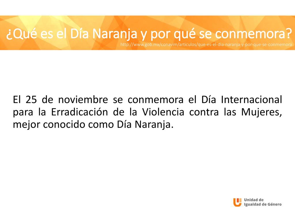 ¿Qué es el Día Naranja y por qué se conmemora.   gob