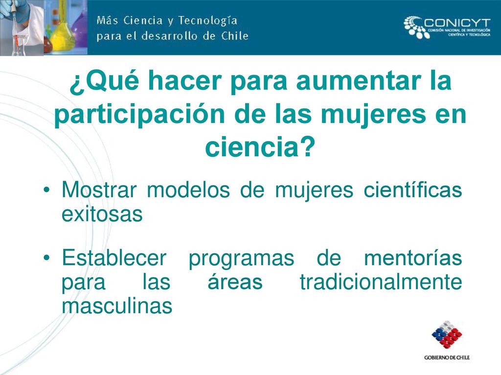 ¿Qué hacer para aumentar la participación de las mujeres en ciencia