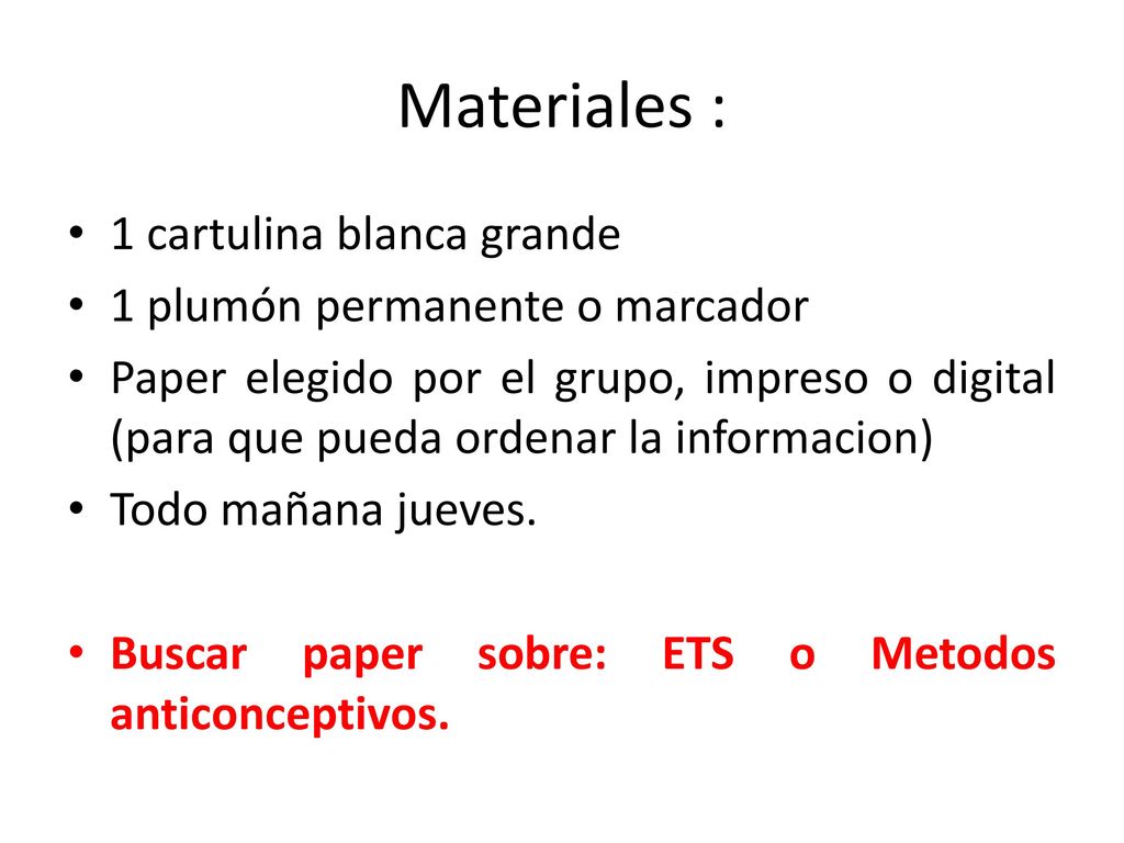 Materiales : 1 cartulina blanca grande 1 plumón permanente o marcador