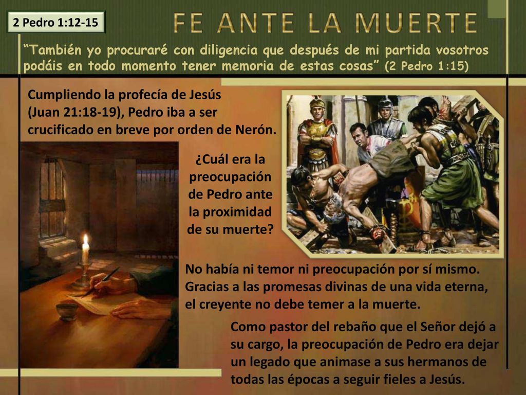 ¿Cuál era la preocupación de Pedro ante la proximidad de su muerte