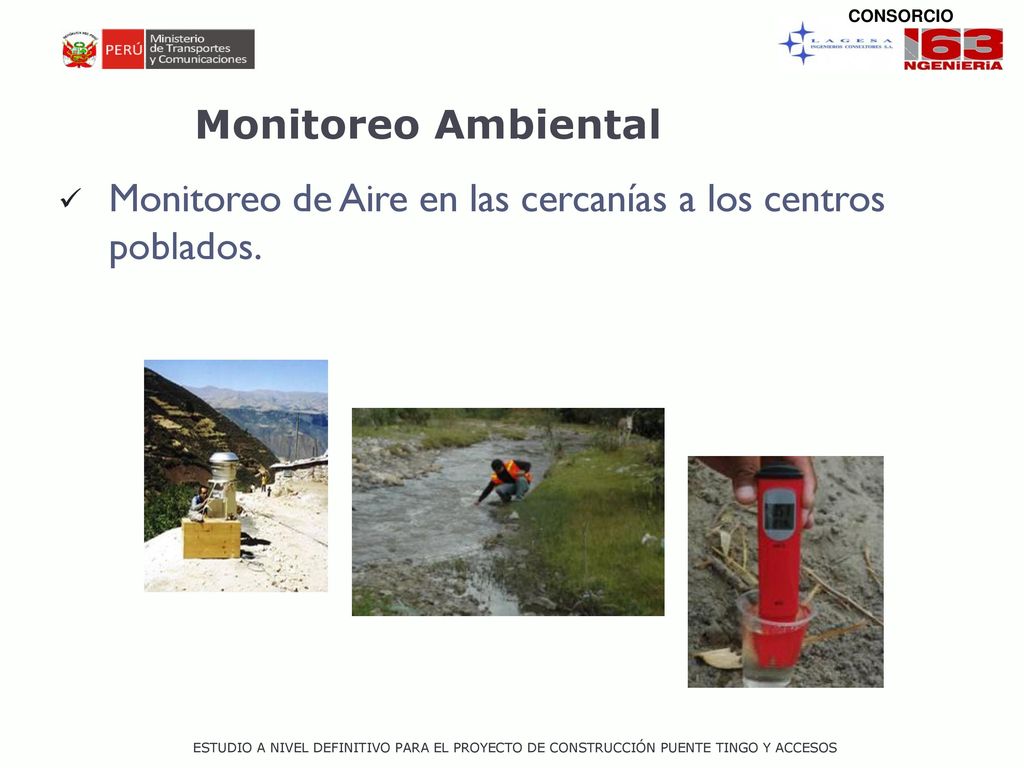 Monitoreo de Aire en las cercanías a los centros poblados.